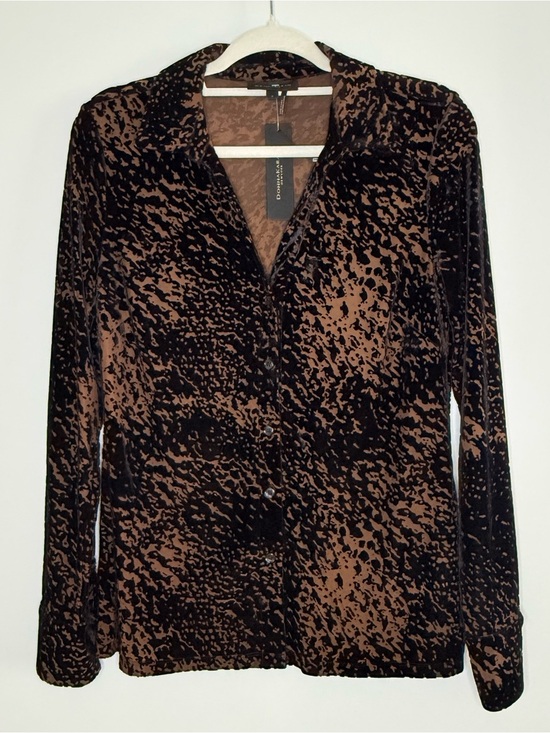 Donna Karan Tops - Donna Karan Burnout Velvet Button-Front Blouse